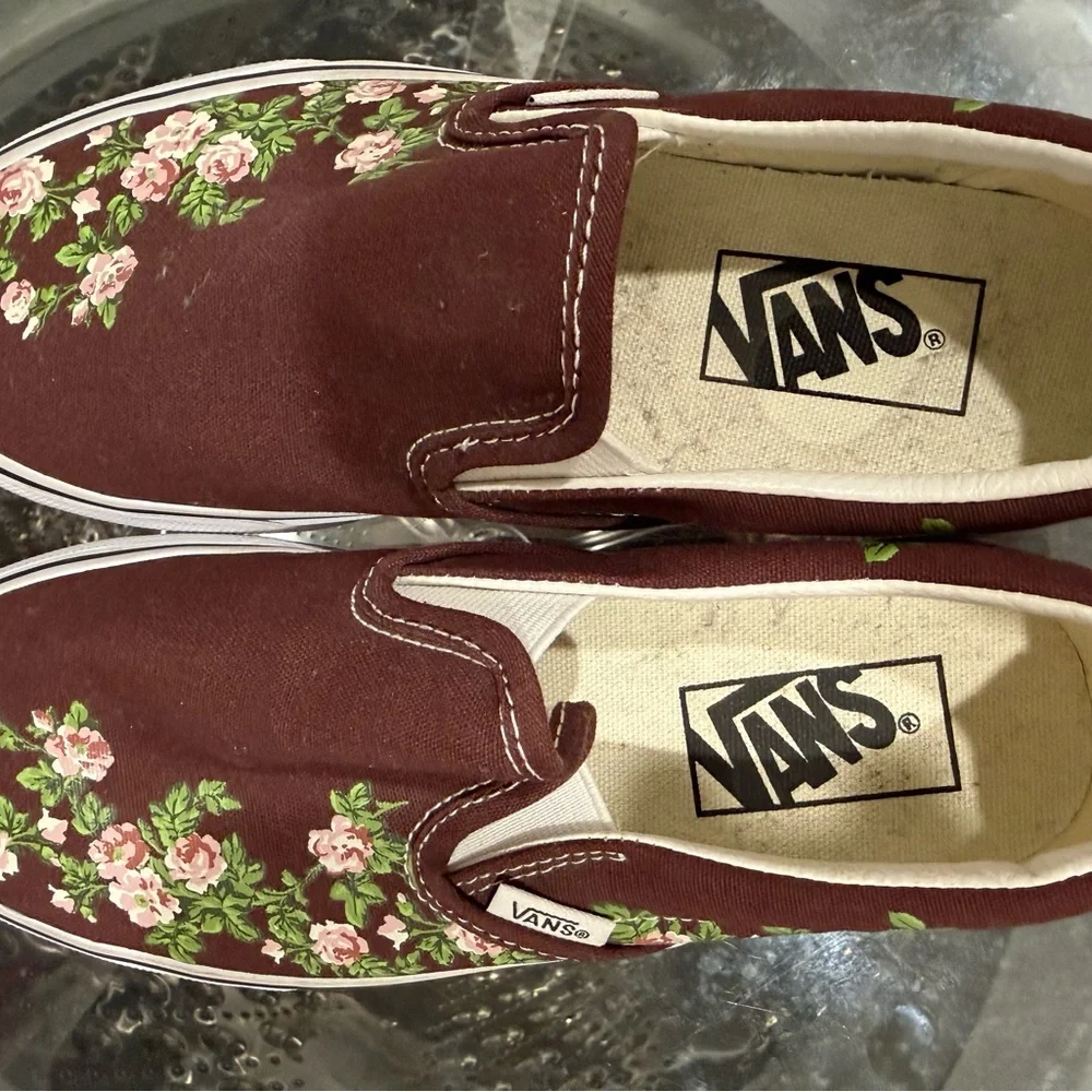 Vans Women's Brown Floral Slip-On Sneakers - Picture 2 of 5